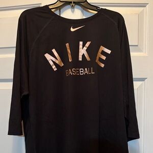 Nike Black Baseball 3/4 Sleeve Shirt